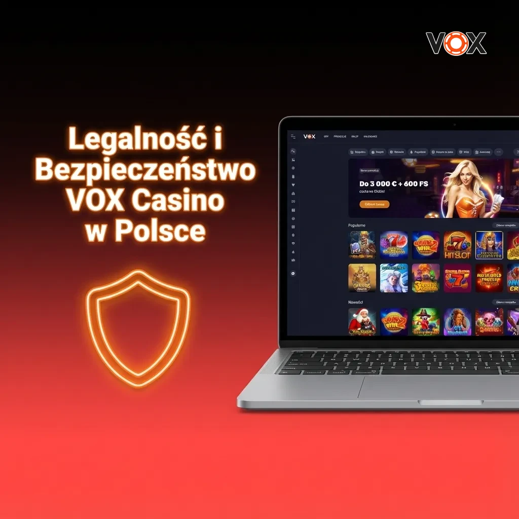 VOX Casino legal license certificate and SSL security encryption icon ensuring safe gaming in Poland
