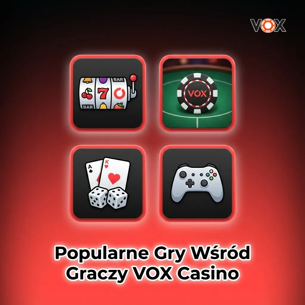 Popular slot machines and table games at VOX Casino including Book of Dead, Gates of Olympus, and Sweet Bonanza