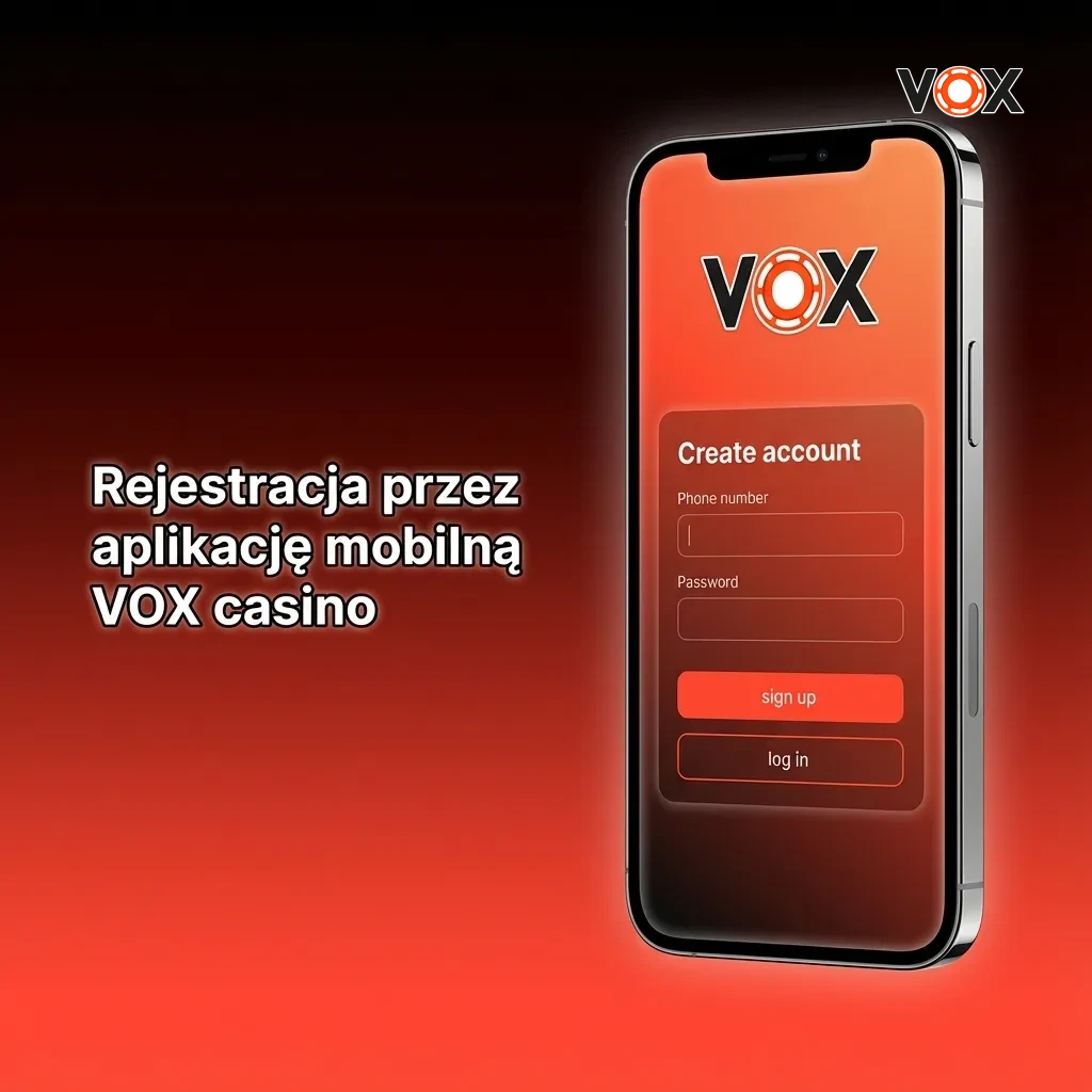 VOX casino mobile app registration screen showing sign-up form on smartphone interface