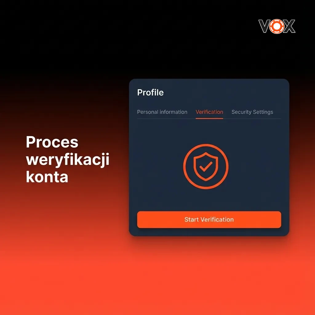 Ilustracja procesu weryfikacji konta z dokumentami tożsamości i krokami potwierdzania danych użytkownika na platformie